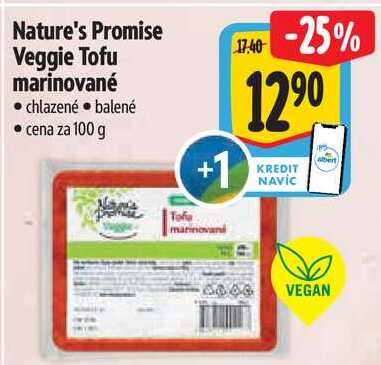 Nature's Promise Veggie Tofu marinované, cena za 100 g 
