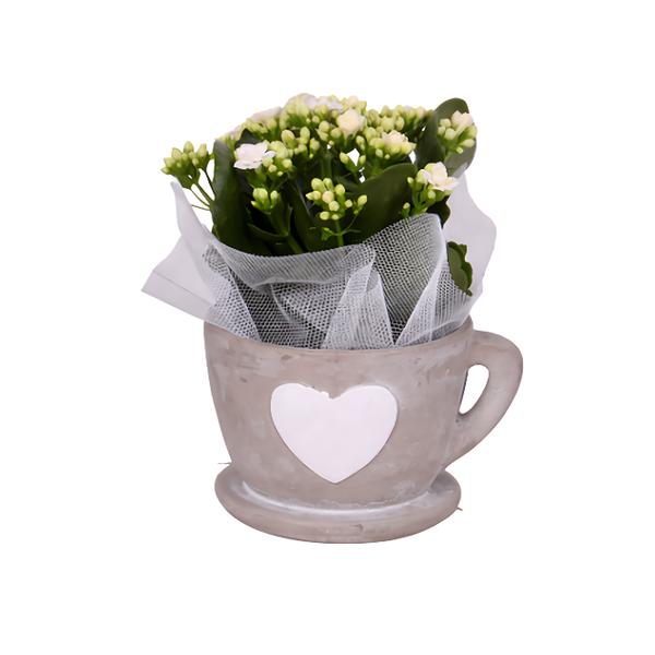 Valentýn kolopějka bílé keramické srdce