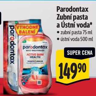 Parodontax Zubní pasta a Ústní voda, zubní pasta 75 ml, ústní voda 500 ml 