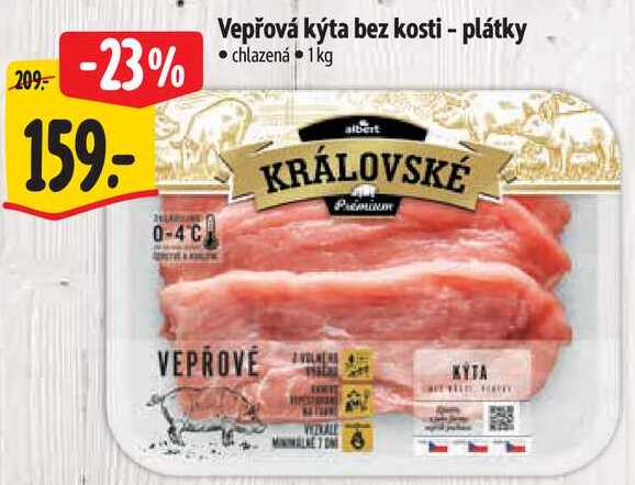 Vepřová kýta bez kosti - plátky, 1 kg