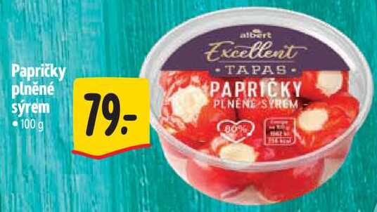 Papričky plněné sýrem, 100 g 