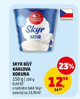 SKYR BÍLÝ KARLOVA KORUNA, 150 g