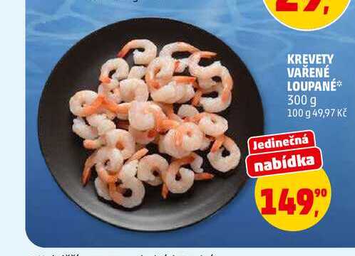 KREVETY VAŘENÉ LOUPANÉ, 300 g 
