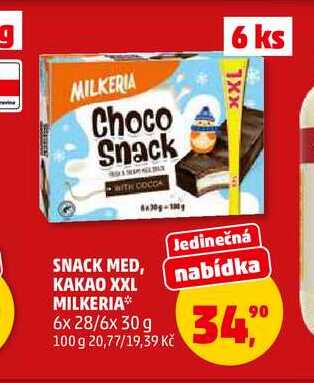 SNACK MED, KAKAO XXL MILKERIA, 6x 28 g