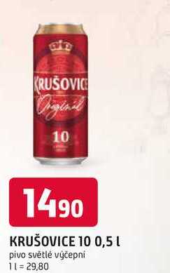 KRUŠOVICE 10 0,5 l pivo světlé výčepní