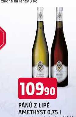 PÁNŮ Z LIPÉ AMETHYST 0,75 L 