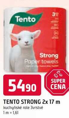 TENTO STRONG 2x 17 m kuchyňské role 3vrstvé 