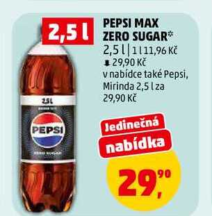 PEPSI MAX ZERO SUGAR, 2,5 l