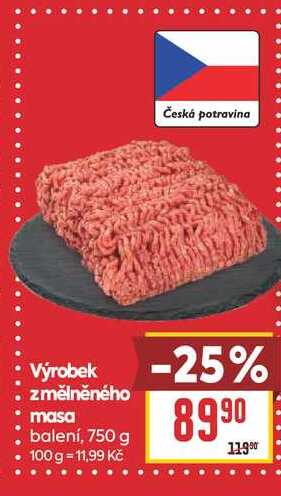 Výrobek z mělněného masa balení, 750g 