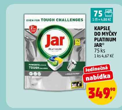 KAPSLE DO MYČKY PLATINUM JAR, 75 ks 
