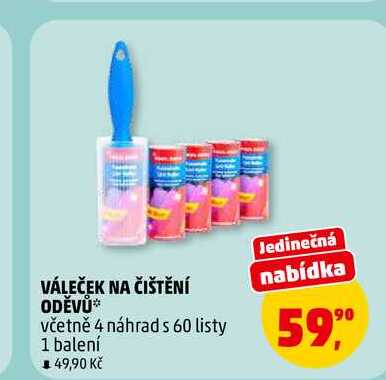 VÁLEČEK NA ČIŠTĚNÍ ODĚVŮ, 1 balení