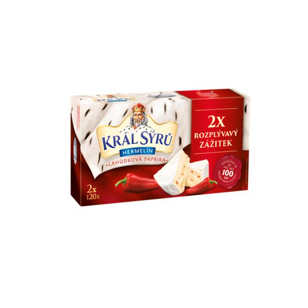 Král Sýrů Hermelín Lahůdková paprika 2 x 120g