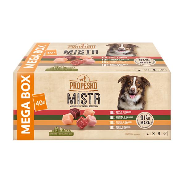 Propesko Mistr kapsičky pro psy, maso omáčka, 40x85g