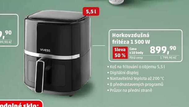 Horkovzdušná fritéza 1500 W 