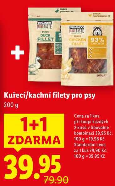 Kuřecí/kachní filety pro psy, 200 g
