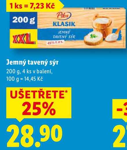 Jemný tavený sýr, 200 g
