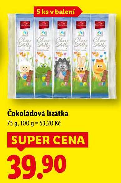 Čokoládová lízátka, 75 g