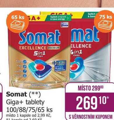 Somat Giga+ tablety 100/88/75/65 ks 