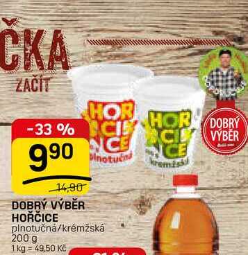 DOBRÝ VÝBĚR HOŘČICE plnotučná/krémžská 200 g