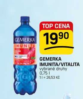 GEMERKA IMUNITA/VITALITA vybrané druhy 0,75l