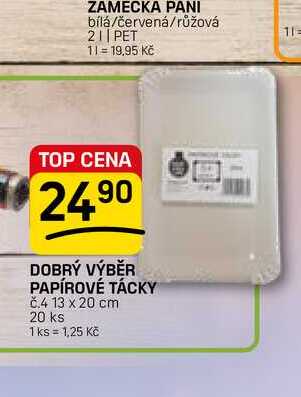 DOBRÝ VÝBĚR PAPÍROVÉ TÁCKY č.4 13 x 20 cm 20 ks 