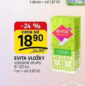EVITA VLOŽKY vybrané druhy 9-20 ks