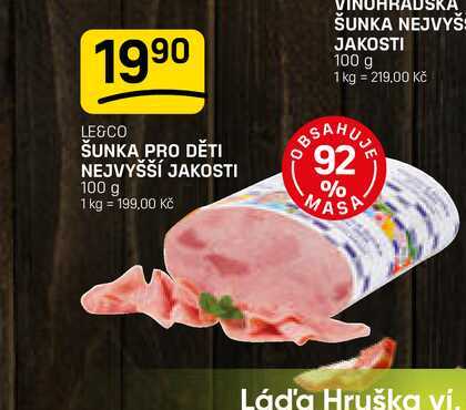 ŠUNKA PRO DĚTI NEJVYŠŠÍ JAKOSTI 100 g 