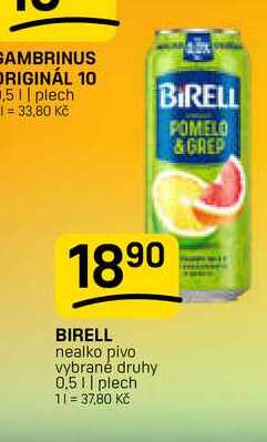 BIRELL nealko pivo vybrané druhy 0,5l