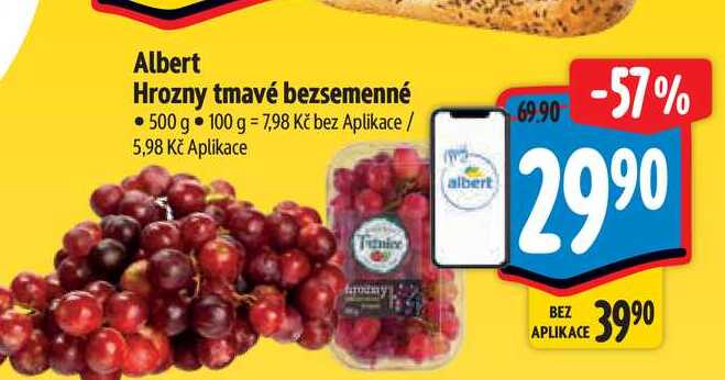 Albert Hrozny tmavé bezsemenné  500 g 