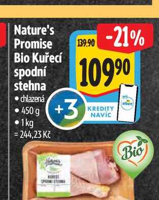 Nature's Promise Bio Kuřecí spodní stehna chlazená 450 g  