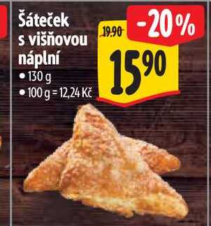 Šáteček s višňovou náplní  130 g  