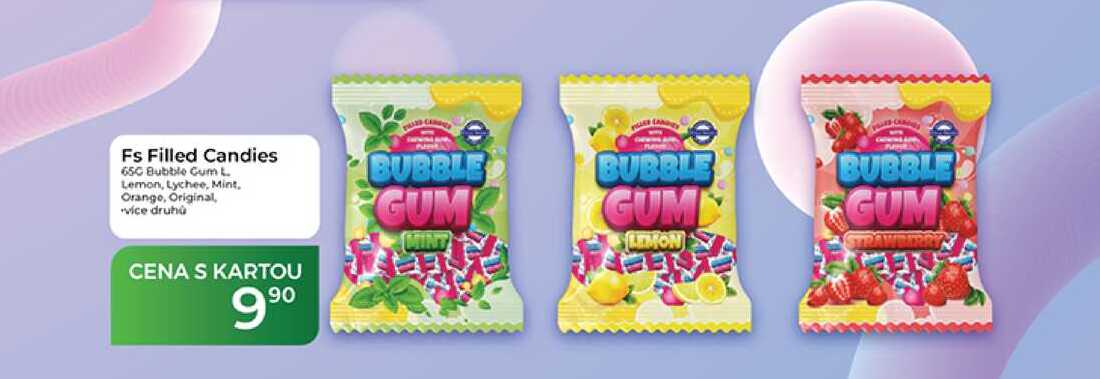 Fs Filled Candies 650 Bubble Gum L. Lemon, Lychee, Mint. Orange, Original, 