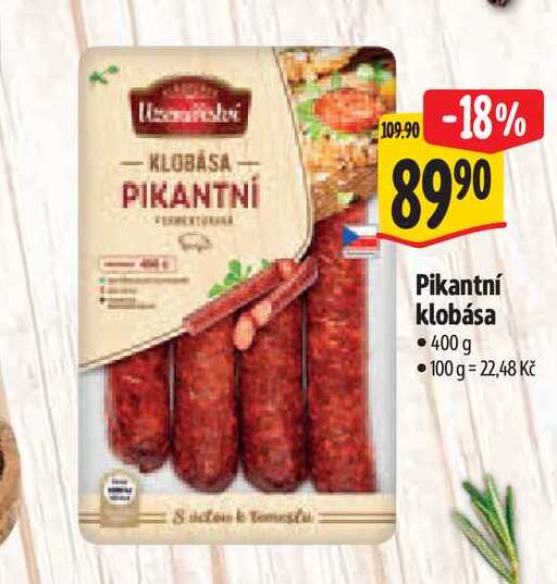 Pikantní klobása 400 g