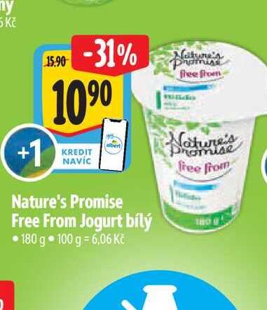 Nature's Promise Free From Jogurt bílý 180 g