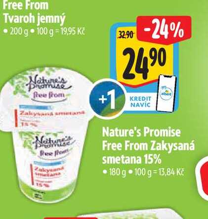 Nature's Promise Free From Zakysaná smetana 15% 180 g