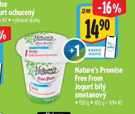 Nature's Promise Free From Jogurt bílý smetanový 150 g