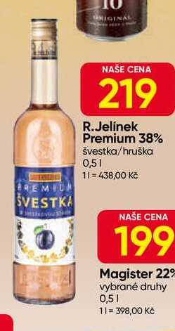 R. Jelínek Premium 38% švestka/hruška 0,5l