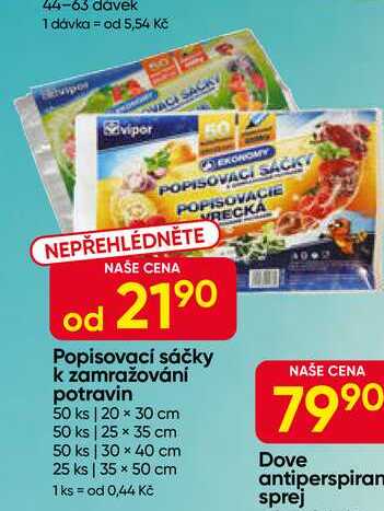 Popisovací sáčky k zamražování potravin 50 ks 20x30 cm