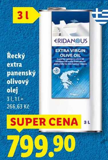 Řecký extra panenský olivový olej, 3 l