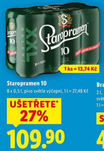 Staropramen 10, 8x 0,5 l