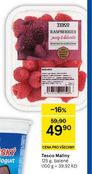 Tesco Maliny, 125 g