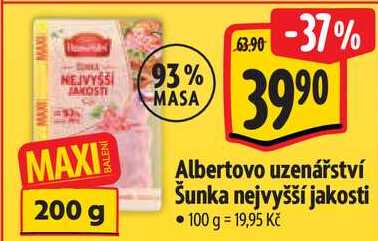 Albertovo uzenářství Šunka nejvyšší jakosti, 200 g