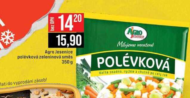 Agro Jesenice polévková zeleninová směs 350 g 