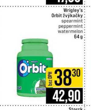 Wrigley's Orbit žvýkačky spearmint peppermint watermelon 64g 