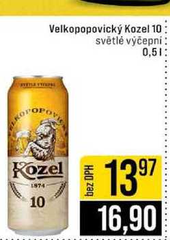 Velkopopovický Kozel 10 světlé výčepní 0,5l