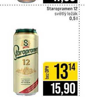 Staropramen 12 světlý ležák 0,5l