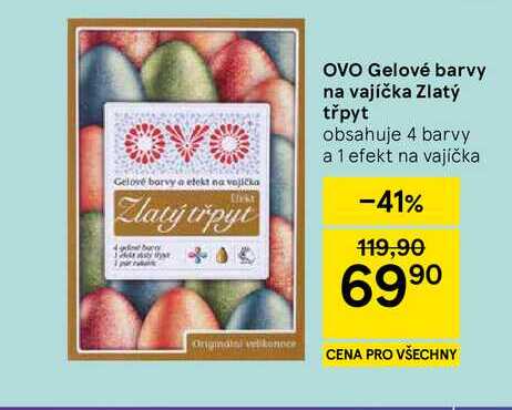 OVO Gelové barvy na vajíčka Zlatý třpyt 