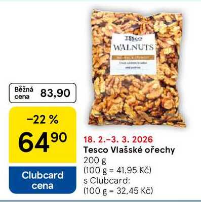 Tesco Vlašské ořechy, 200 g 