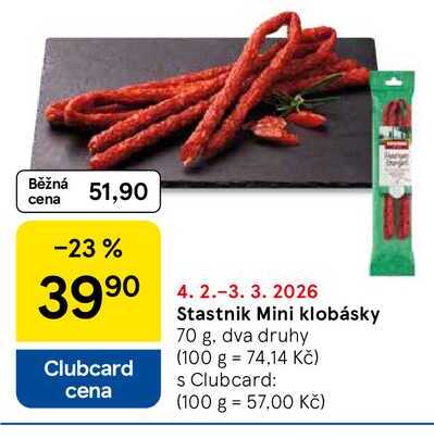 Stastnik Mini klobásky, 70 g