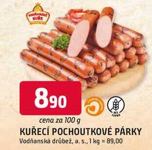 KUŘECÍ POCHOUTKOVÉ PÁRKY 100g